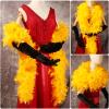 THARAHT Golden Yellow Chandelle Turkey Feather Boa 2 Yards 40g for DIY Craft Home Dancing Wedding Party Halloween Costume Decoration Feather Boa view 4