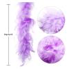 THARAHT Lavender Chandelle Turkey Feather Boa 2 Yards 40g for DIY Craft Home Dancing Wedding Party Halloween Costume Decoration Feather Boa view 3