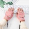 Winter Warm Electric Heated Gloves Halloween for Family,Cool Girls Flip Top Gloves USB Charging Half-Finger Clamshell Gloves for Riding Fishing Hiking Heated Gloves-C view 1