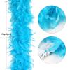 THARAHT Aqua Blue Chandelle Turkey Feather Boa 2 Yards 60g for DIY Craft Home Dancing Wedding Party Halloween Costume Decoration Feather Boa view 3