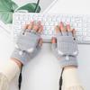 Winter Warm Electric Heated Gloves Halloween for Family,Cool Girls Flip Top Gloves USB Charging Half-Finger Clamshell Gloves for Riding Fishing Hiking Heated Gloves-B view 1