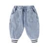 Children Toddler Kids Infant Baby Boys Girls Patchwork Striped Jeans Pants Trousers Little (Light Blue, 12-18 Months) view 1