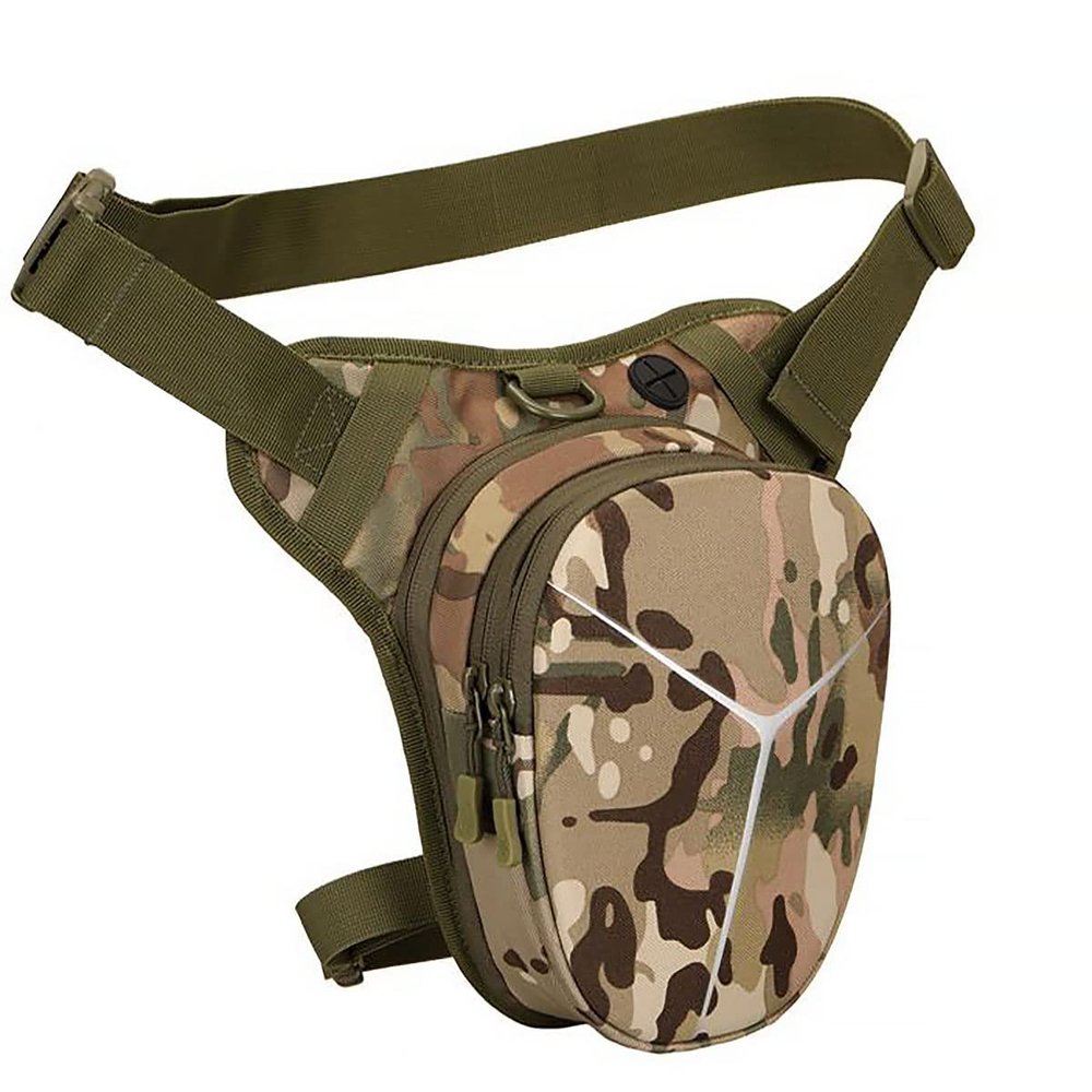 Hdlsina Drop Leg Bag Hard Shell Reflective Stripe Waist Pack Expandable Thigh Pack Hip Bag Crossbody Bag Outdoor Travel Sports Hiking Riding Thigh Pouch for Men Women (CP)