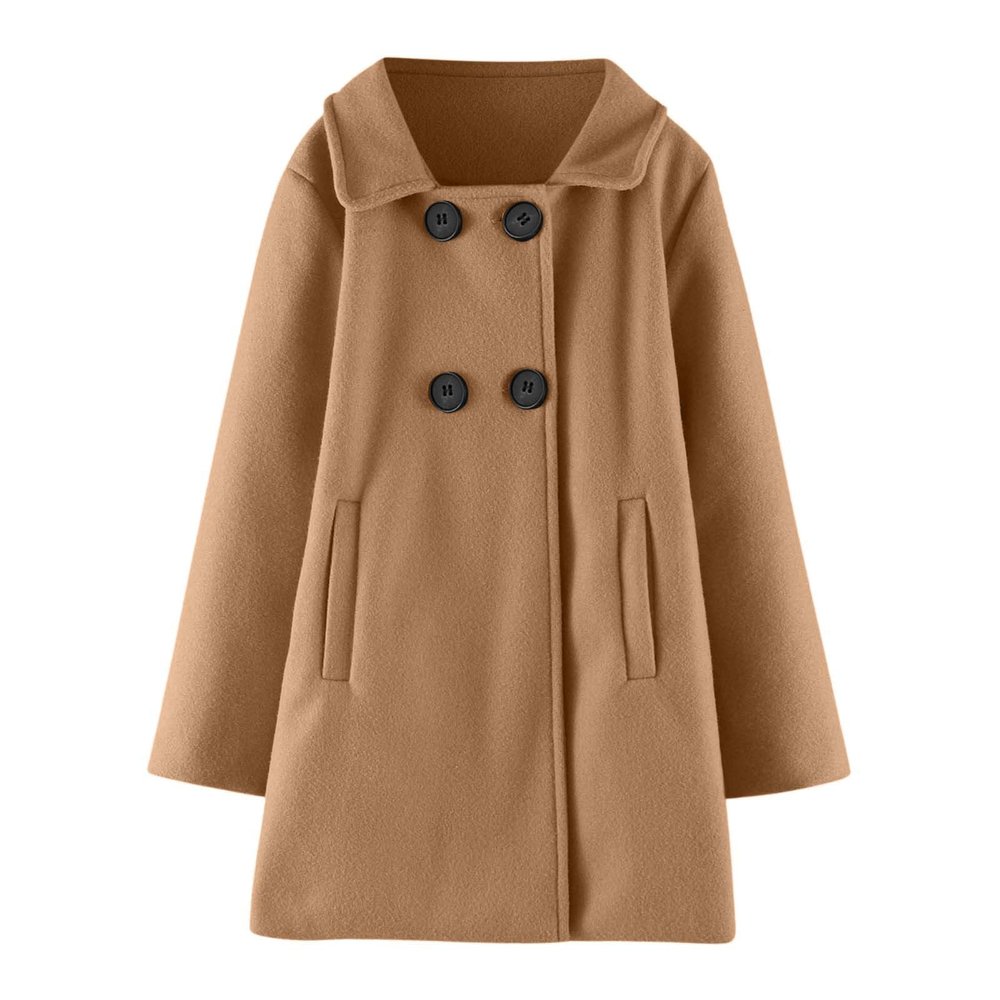 Toddler Girls Winter Windproof Coat Jacket Kids Warm Fleece Outerwear Jacket Big Girl Fleece Lined (Coffee, 4-5 Years)