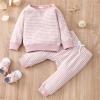 Infant Newborn Kids Baby Boys Girls Striped Patchwork Long Sleeve Blouse Tops Cotton 36 Month Boy (Pink, 6-9 Months) view 2