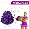 Chivao 24 Pcs Cheerleading Pom Poms, Metallic Foil Handle Cheer Squad Team Spirited Fun for Party, Sports Dance Cheer, 30 Grams Weight Each(Gold, Purple) view 2