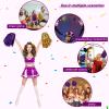 Chivao 24 Pcs Cheerleading Pom Poms, Metallic Foil Handle Cheer Squad Team Spirited Fun for Party, Sports Dance Cheer, 30 Grams Weight Each(Gold, Purple) view 4