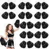Chivao 24 Pcs Cheerleading Pom Poms, Metallic Foil Handle Cheer Squad Team Spirited Fun for Party, Sports Dance Cheer, 30 Grams Weight Each(Black) view 1