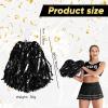 Chivao 24 Pcs Cheerleading Pom Poms, Metallic Foil Handle Cheer Squad Team Spirited Fun for Party, Sports Dance Cheer, 30 Grams Weight Each(Black) view 2