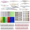Unpainted Fishing Lures Making Kit DIY Crankbaits Minnow Kit - 321/355pcs Blank Hard Bait Lure Set Include Pliers Treble Hook Split Rings Lure Eyes Stickers Making Supplies Make Your Own Fishing Lures view 1