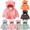 Toddler Girls Winter Windproof Solid Bear Ears Hooded Coat With Pocket Jacket Kids Girls Fleece Lined (Brown, 2-3 Years) view 2