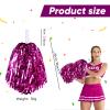 Chivao 24 Pcs Cheerleading Pom Poms, Metallic Foil Handle Cheer Squad Team Spirited Fun for Party, Sports Dance Cheer, 30 Grams Weight Each(Rose Red) view 2