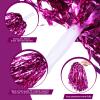 Chivao 24 Pcs Cheerleading Pom Poms, Metallic Foil Handle Cheer Squad Team Spirited Fun for Party, Sports Dance Cheer, 30 Grams Weight Each(Rose Red) view 4