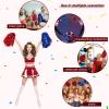 Chivao 24 Pcs Cheerleading Pom Poms, Metallic Foil Handle Cheer Squad Team Spirited Fun for Party, Sports Dance Cheer, 30 Grams Weight Each(Red, Blue) view 4