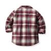 Kids Toddler Flannel Fleece Shirt Jacket Plaid Long Sleeve Lapel Button Down Baby Boys Girls Fall (Wine, 2-3 Years) view 2