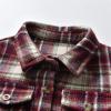 Kids Toddler Flannel Fleece Shirt Jacket Plaid Long Sleeve Lapel Button Down Baby Boys Girls Fall (Wine, 2-3 Years) view 3
