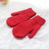 homeemoh Knit Mittens for Women Warm Winter Fleece Lined Mittens Womens Gloves for Cold Weather,Red view 2