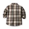 Kids Toddler Flannel Fleece Shirt Jacket Plaid Long Sleeve Lapel Button Down Baby Boys Girls Fall (Coffee, 5-6 Years) view 2