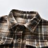 Kids Toddler Flannel Fleece Shirt Jacket Plaid Long Sleeve Lapel Button Down Baby Boys Girls Fall (Coffee, 5-6 Years) view 4