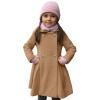 Kids Girls Notched Collar Trench Coat Fleece Blend Winter Jackets Long Sleeve Single Breasted (Coffee, 4-5 Years) view 1