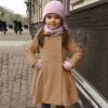 Kids Girls Notched Collar Trench Coat Fleece Blend Winter Jackets Long Sleeve Single Breasted (Coffee, 4-5 Years) view 2