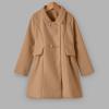 Kids Girls Notched Collar Trench Coat Fleece Blend Winter Jackets Long Sleeve Single Breasted (Coffee, 4-5 Years) view 3
