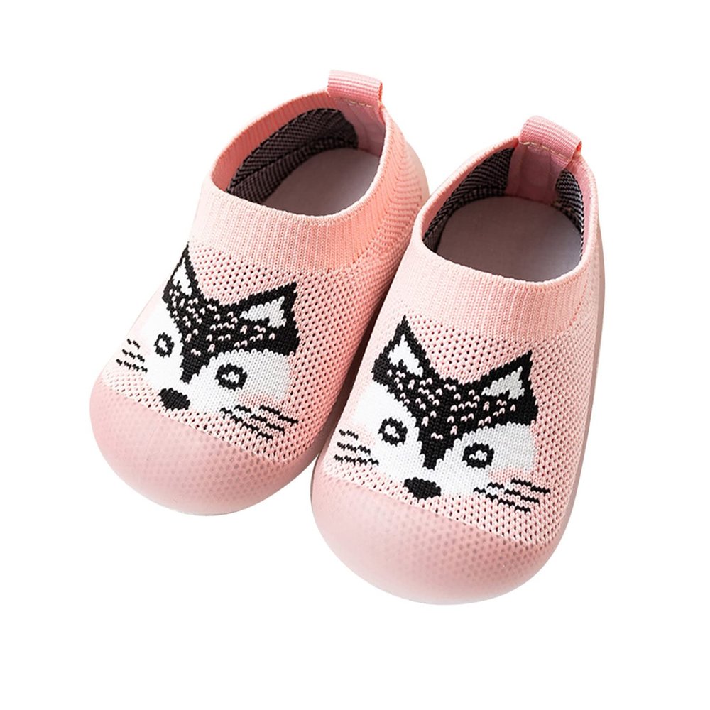 Toddler Sock Shoes Infant Boys Girls Animal Prints Cartoon Socks Shoes Toddler The Floor Socks Non Slip Prewalker Shoes (Pink, 12-18 Months)