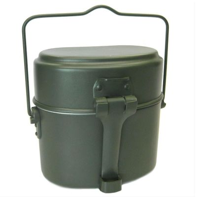 German Style Aluminum Portable Thickened Handle Metal Lunch Box ,Camping Cookware Lunch Box,Outdoor Camping Cookware Lunch Box Aluminum Cookware Set (ArmyGreen), Camping Cookware Lunch Box,German