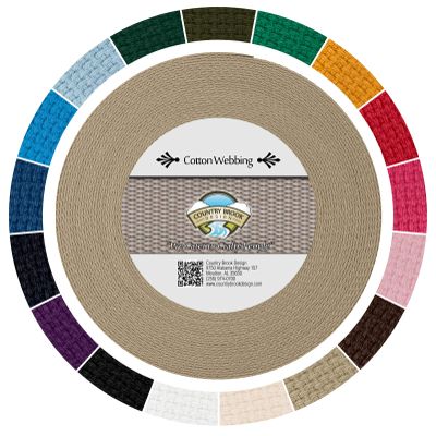 Country Brook Design - 1" Cotton Webbing Strap - Lightweight, Organic and Gentle with Skin Cotton Strapping - 25 Yards, Camel