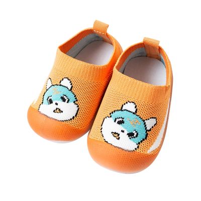 Toddler Sock Shoes Infant Boys Girls Animal Prints Cartoon Socks Shoes Toddler The Floor Socks Non Slip Prewalker Shoes (Orange, 2-2.5 Years Toddler)