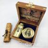 Qarzun Captain Jack Sparrow Brass Compass with Mini 2 fold Telescope Pirates in Wood Box for Pirates Lovers view 2