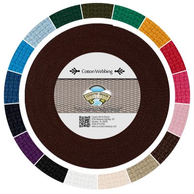 Country Brook Design - 1" Cotton Webbing Strap - Lightweight, Organic and Gentle with Skin Cotton Strapping - 50 Yards, Brown