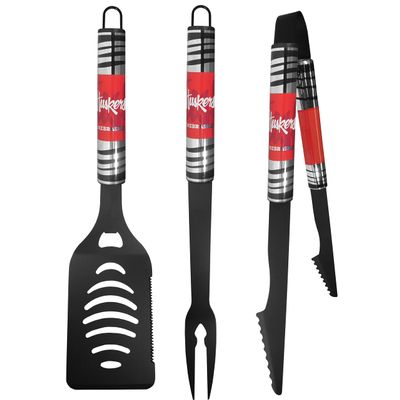 Siskiyou Sports NCAA Nebraska Cornhuskers 3 pc Black Tailgater BBQ Set, One Size