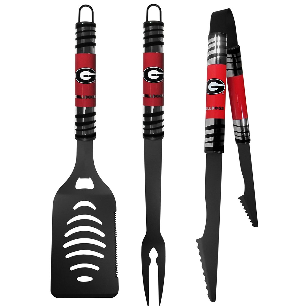 Siskiyou Sports NCAA Georgia Bulldogs 3 pc Black Tailgater BBQ Set, One Size