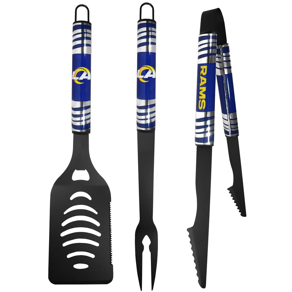 Siskiyou Sports NFL Los Angeles Rams 3 pc Black Tailgater BBQ Set, One Size