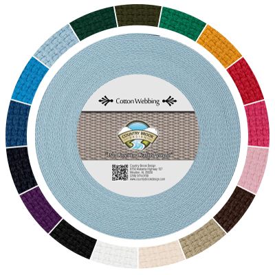 Country Brook Design - 1" Cotton Webbing Strap - Lightweight, Organic and Gentle with Skin Cotton Strapping - 25 Yards, Sky Blue