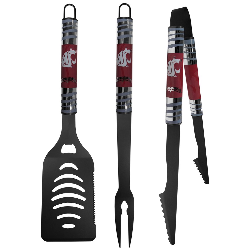 Siskiyou Sports NCAA Washington State Cougars 3 pc Black Tailgater BBQ Set, One Size