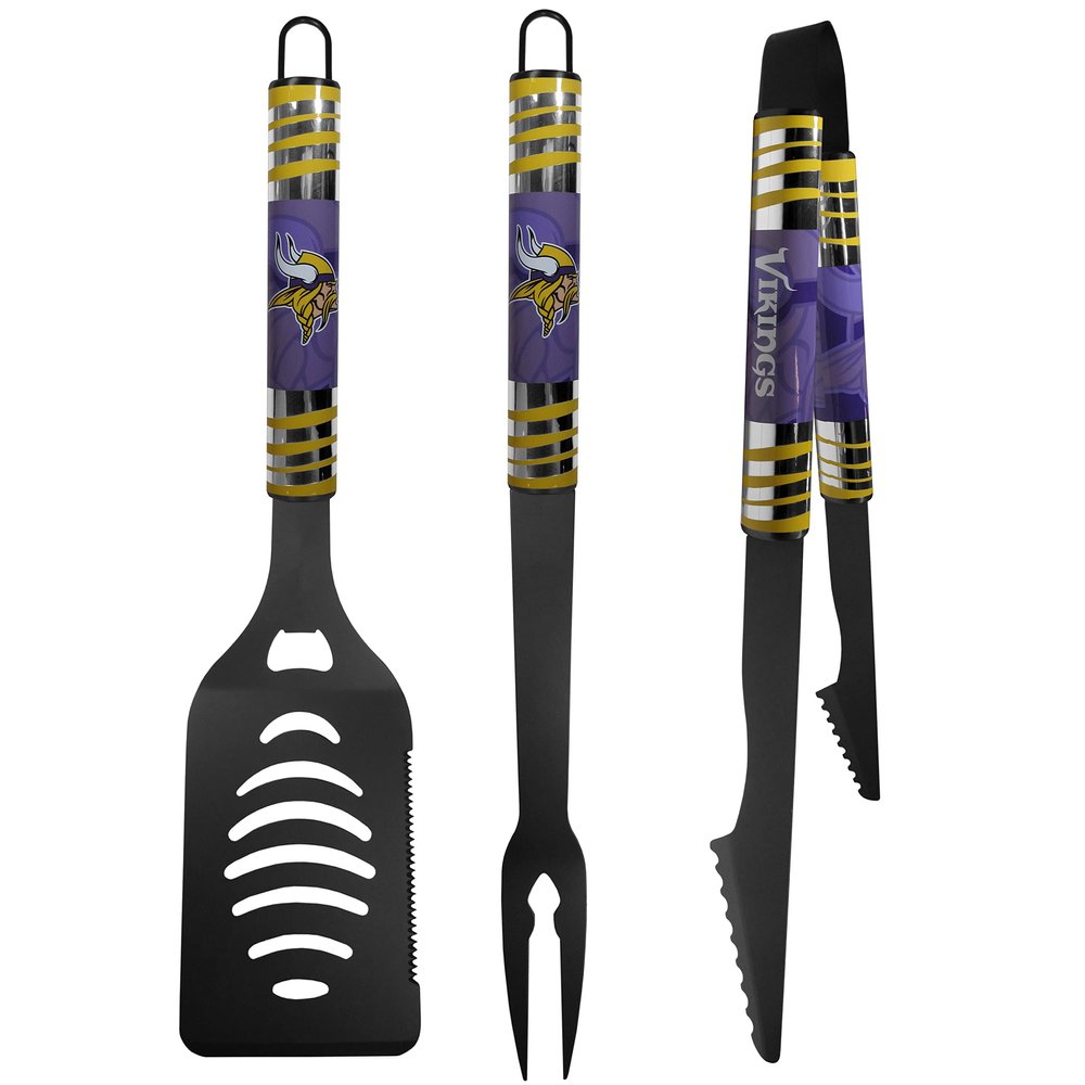 Siskiyou Sports NFL Minnesota Vikings 3 pc Black Tailgater BBQ Set, One Size
