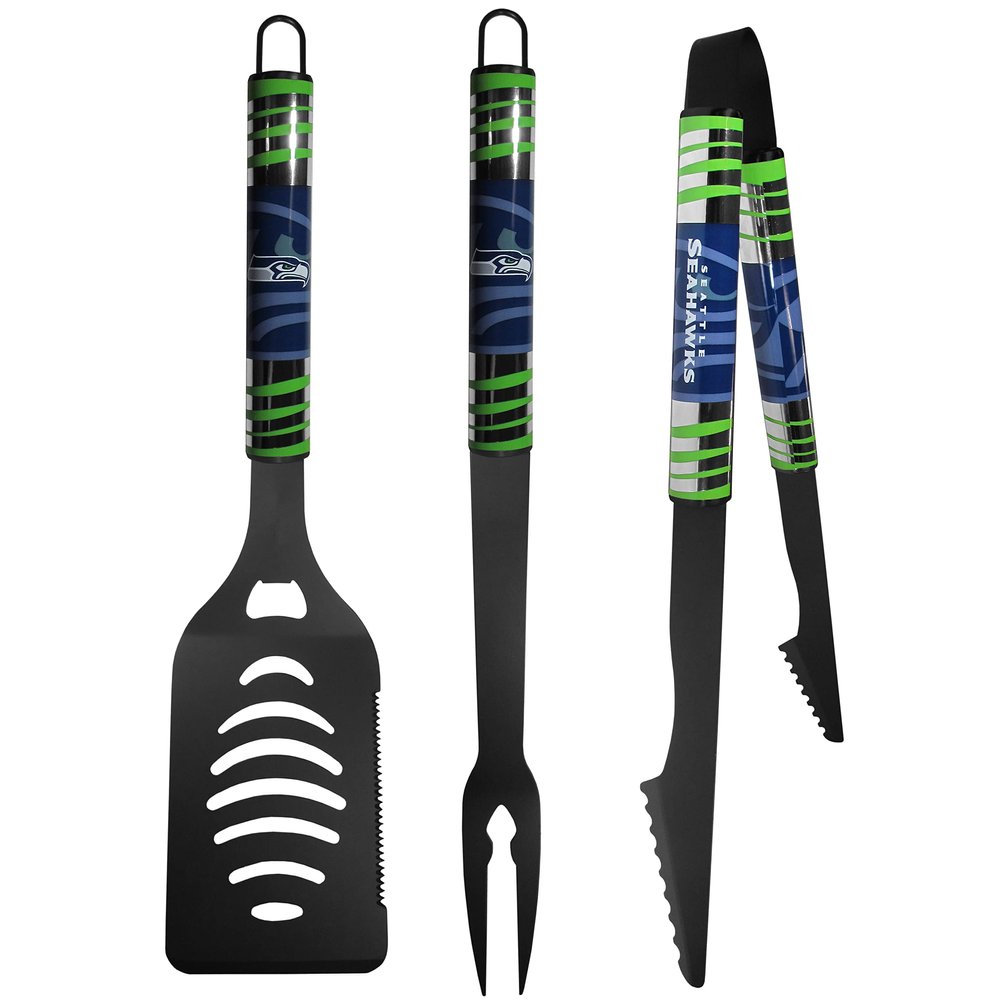 Siskiyou Sports NFL Seattle Seahawks 3 pc Black Tailgater BBQ Set, One Size