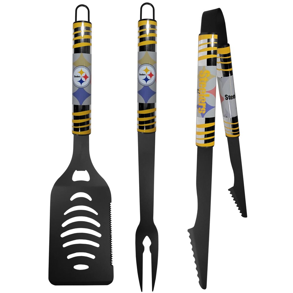 Siskiyou Sports NFL Pittsburgh Steelers 3 pc Black Tailgater BBQ Set, One Size