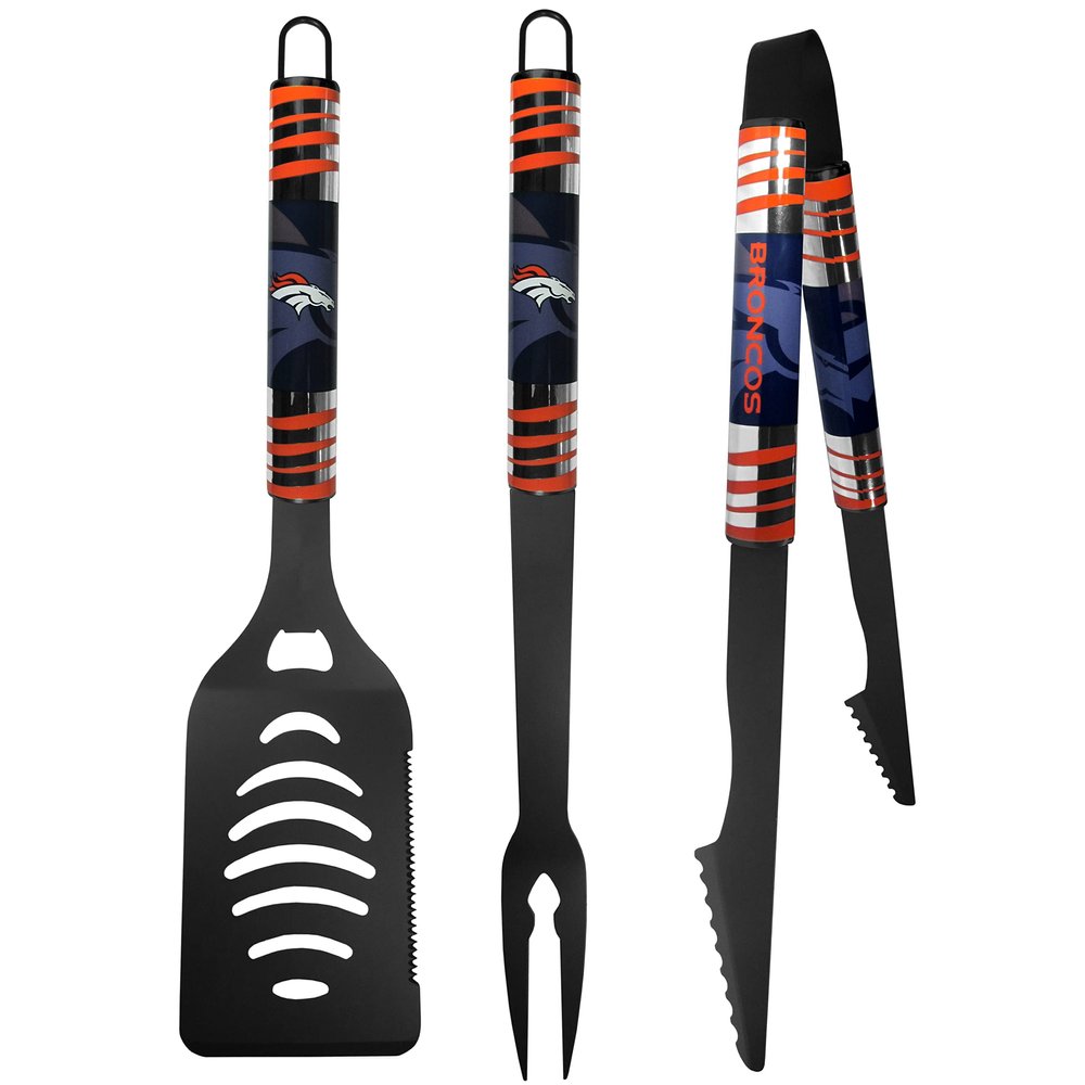 Siskiyou Sports NFL Denver Broncos 3 pc Black Tailgater BBQ Set, One Size