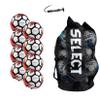 Select Classic V21 Soccer Ball, 8-Ball Pack with Duffle Ball Bag and Hand Pump, White, Size 3 view 1