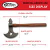13" Wood Handle Carbon Steel Handcrafted Replica Medieval Axe view 3