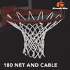 Goalrilla 180 Basketball Rim Replacement Net and Cable, White (B2610W) view 2