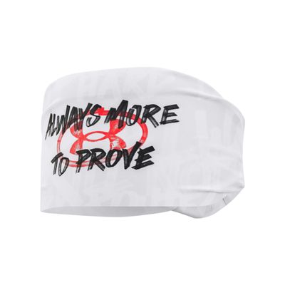 Under Armour Unisex Light Stretch Headband, (102) White/Black/Beta, One Size Fits Most