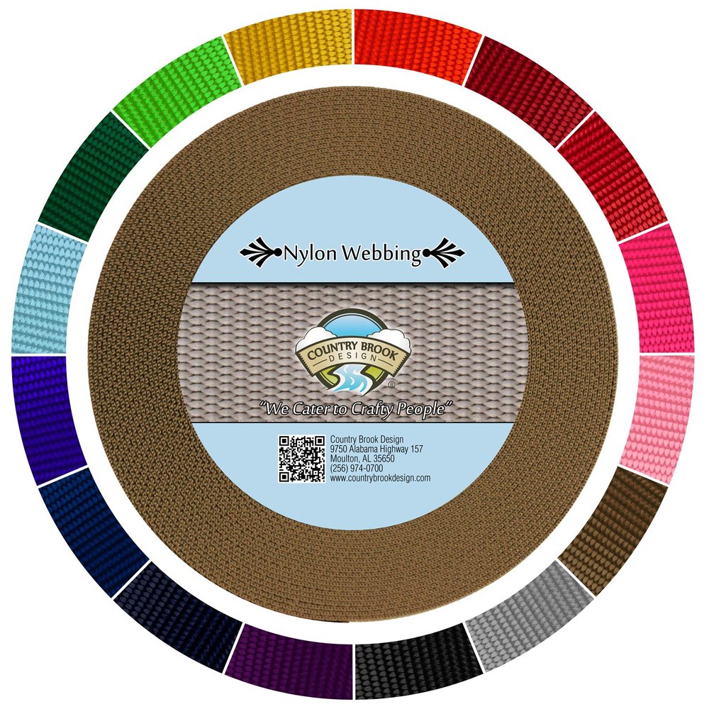 Country Brook Design - 1 1/2 Inch Heavy Duty 100% Real Nylon Webbing - 20+ Vibrant Colors (Coyote Tan, 50 Yards)