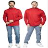 Men's Long Sleeve Mock Neck Turtleneck Red 3X view 2