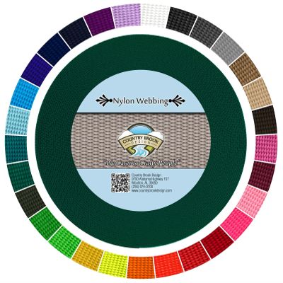 Country Brook Design - 3/8 Inch Heavy Duty 100% Real Nylon Webbing - 25+ Vibrant Colors (Green, 10 Yards)
