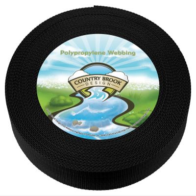 Country Brook Design - 1 1/2 Inch Black Heavy Polypro Webbing, 100 Yards - 7 Vibrant Colors