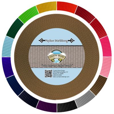 Country Brook Design - 1 1/2 Inch Heavy Duty 100% Real Nylon Webbing - 20+ Vibrant Colors (Coyote Tan, 5 Yards)